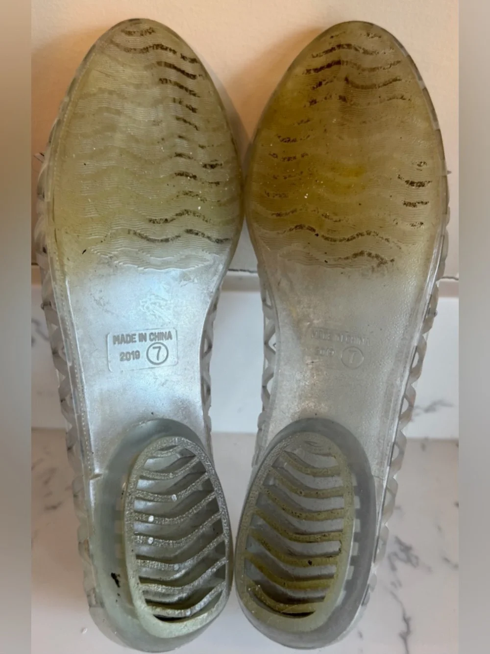 Stuart Weitzman Rhinestone Jelly Ballerina Flats women’s Size 7